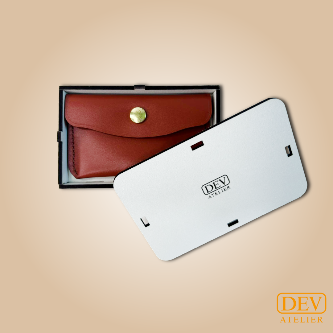 Porte-monnaie minimaliste en cuir pleine fleur