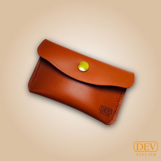 Porte-monnaie minimaliste en cuir pleine fleur